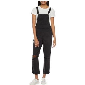 Arizona Jean Company Black Distressed Denim Overalls